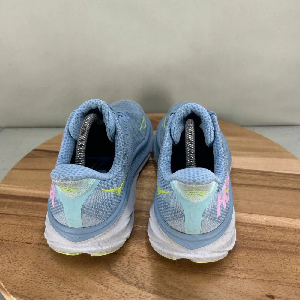 Hoka One One Clifton 9 Womens Size 10.5 Blue Pink Running Shoes Cushion Comfort